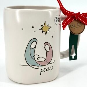 NWT Rae Dunn Peace on Earth Hand Painted Holiday Collection Mug